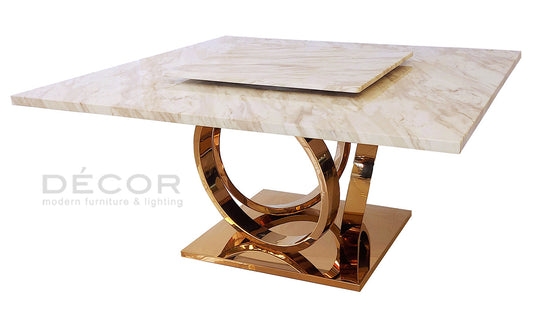 QUEST Square Dining Table w/ Lazy Susan